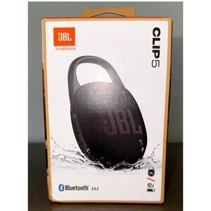 JBL Clip 5 –Rugged, Waterproof, Clip-On Bluetooth Speaker, 12H Playtime Open Box